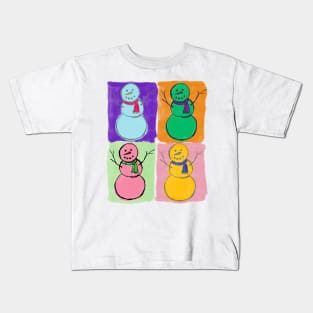 Pop Art Snowmen Kids T-Shirt